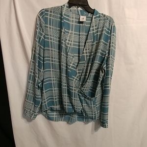 Window pane plaid blouse